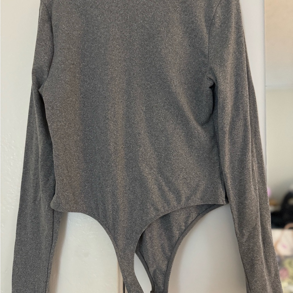 Gray Long Sleeve Bodysuit